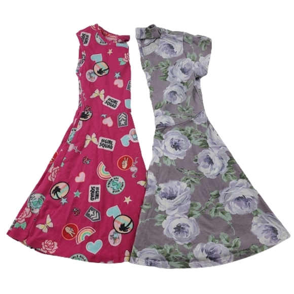 The Childrens Place Girls Dark Pink Gray Dresses Size Small 5/6 - Picture 1 of 12